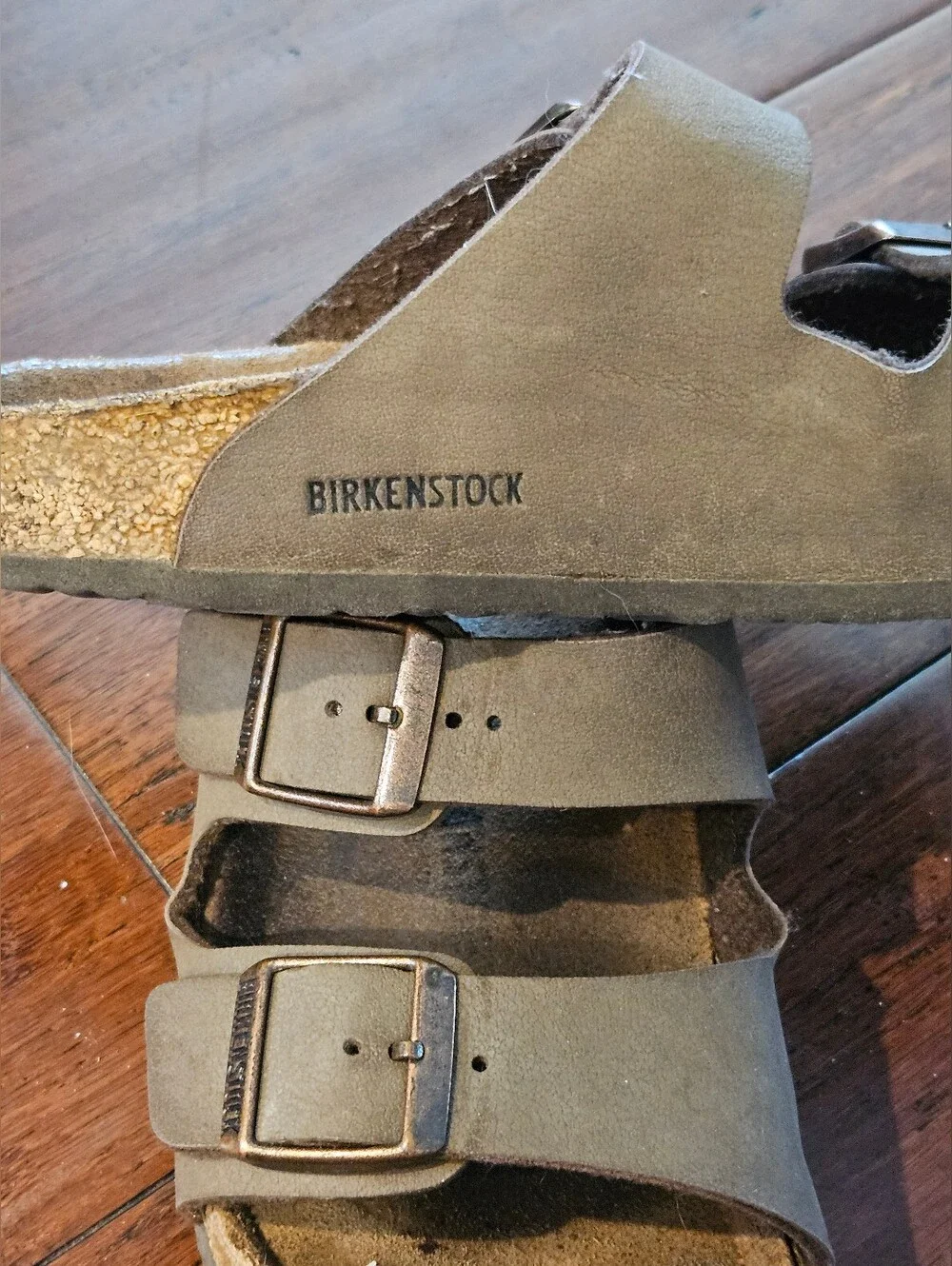 Birkenstock Kids Double-Buckle Sandals in Olive Green EU Size 34
